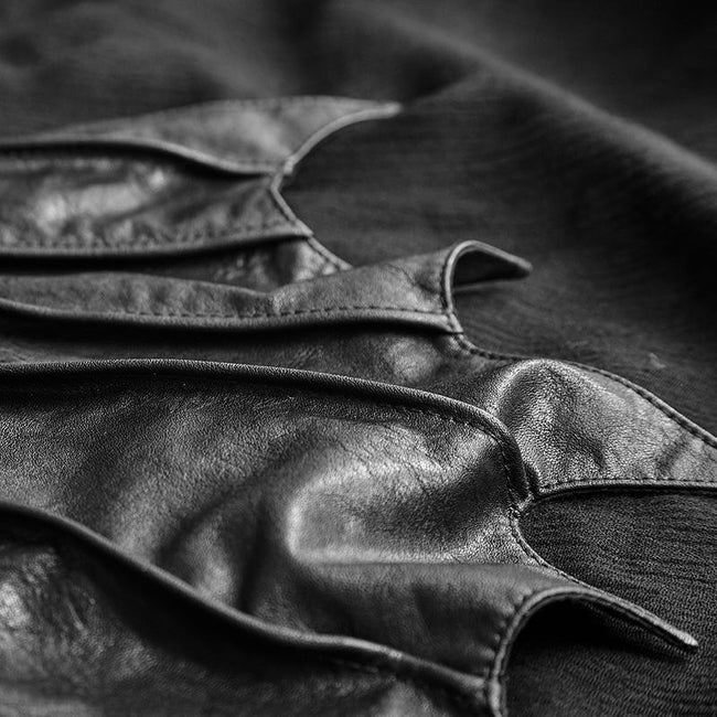 Bequeme Black Bats Punk Jacke mit doppelten Reißverschlüssen