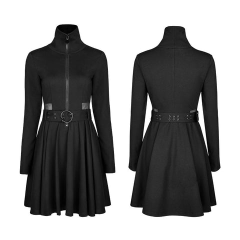 Hübsches gestricktes Punk-Kleid mit Mesh-Spleißdesign