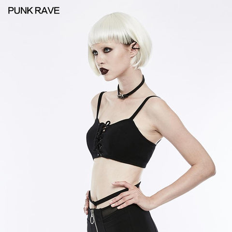 Sexy Krawattenseil Athletic Punk Weste mit elastischen Schlaufen