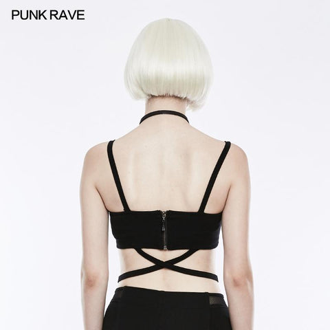 Sexy Krawattenseil Athletic Punk Weste mit elastischen Schlaufen