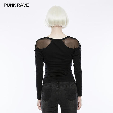 Elastic Drawstring Gothic T-Shirt für Frauen