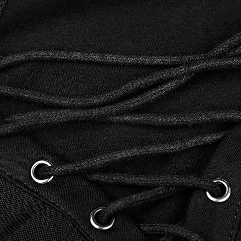 Elastic Drawstring Gothic T-Shirt für Frauen