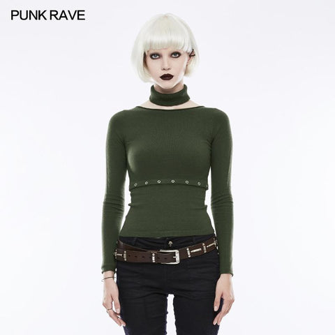 Täglicher Soft Split Punk Sweater mit separatem Kragen