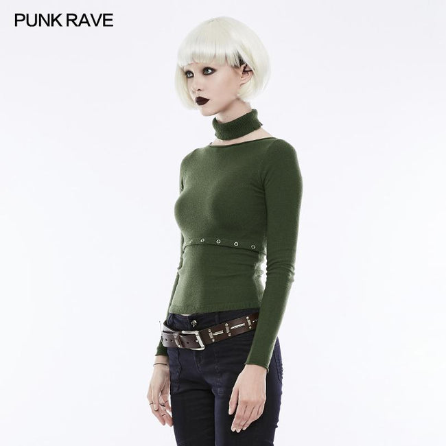Täglicher Soft Split Punk Sweater mit separatem Kragen