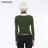 Täglicher Soft Split Punk Sweater mit separatem Kragen
