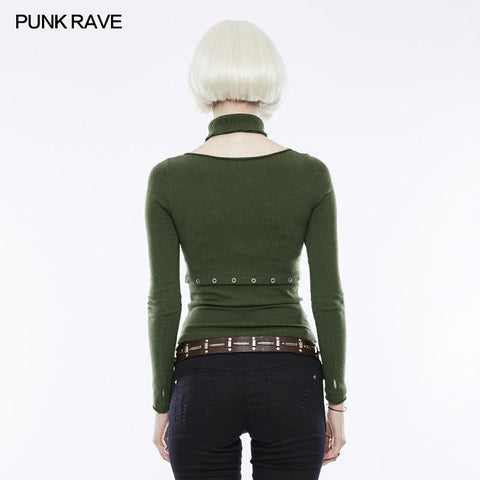 Täglicher Soft Split Punk Sweater mit separatem Kragen