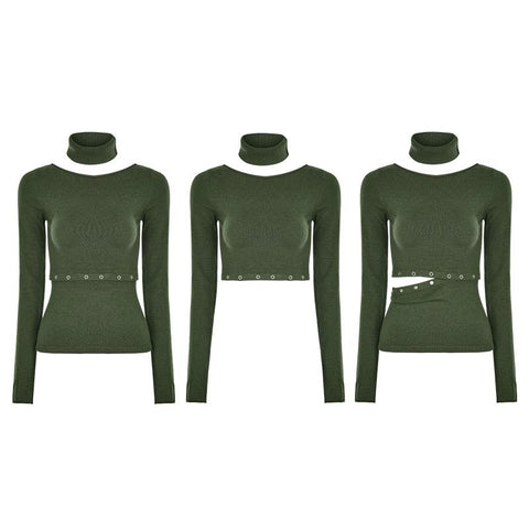 Täglicher Soft Split Punk Sweater mit separatem Kragen