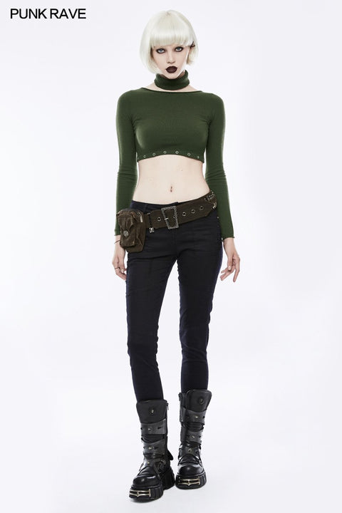 Täglicher Soft Split Punk Sweater mit separatem Kragen