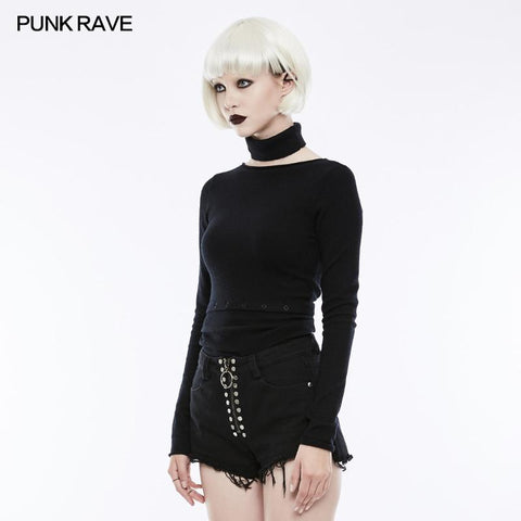Täglicher Soft Split Punk Sweater mit separatem Kragen