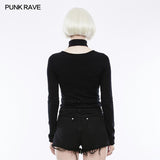Täglicher Soft Split Punk Sweater mit separatem Kragen