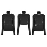 Täglicher Soft Split Punk Sweater mit separatem Kragen