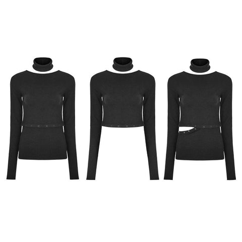 Täglicher Soft Split Punk Sweater mit separatem Kragen
