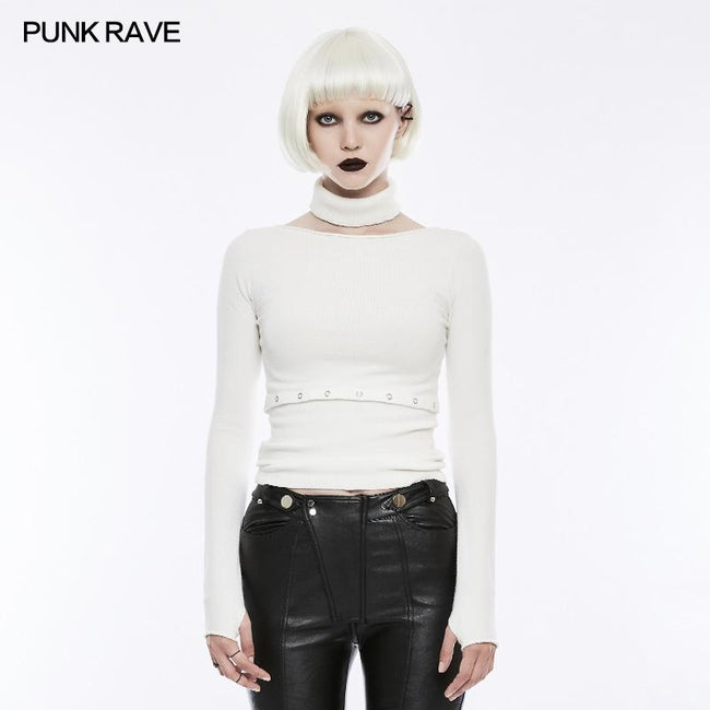 Täglicher Soft Split Punk Sweater mit separatem Kragen