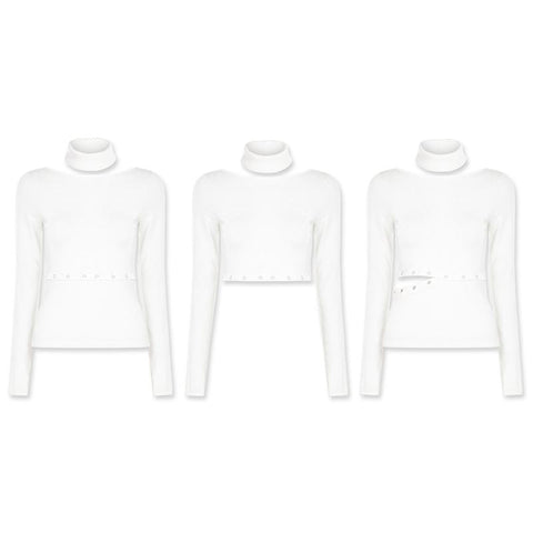 Täglicher Soft Split Punk Sweater mit separatem Kragen