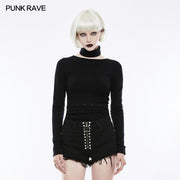 Täglicher Soft Split Punk Sweater mit separatem Kragen
