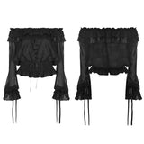 Gothic T-Shirt aus geprägtem Stoff Wunderschönes elastisches Oberteil