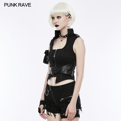 Schöne Punk-Weste mit abnehmbarer Tasche