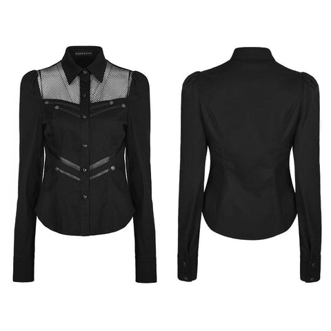 Elastisches Militär-Punk-Shirt mit ausgehöhltem Mi-Design