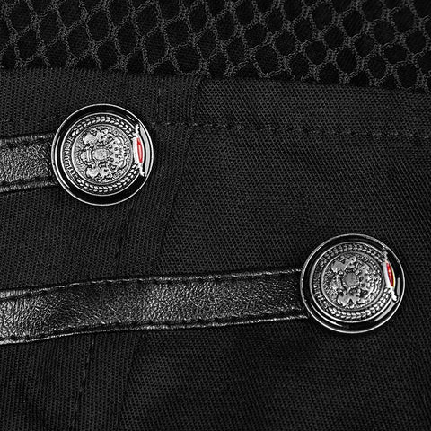 Elastisches Militär-Punk-Shirt mit ausgehöhltem Mi-Design