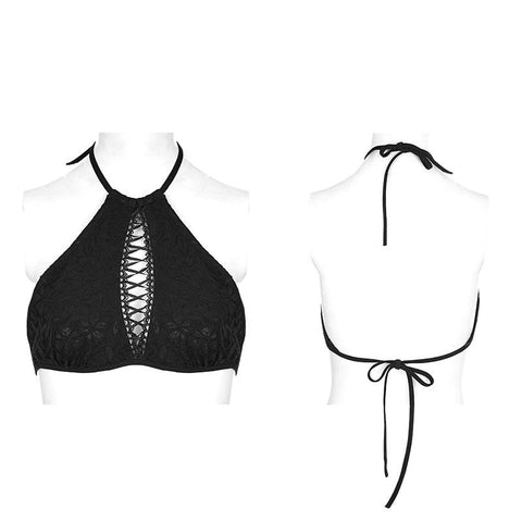 High Elastic Gothic Accessoires Spitze Sexy Badebekleidung Top