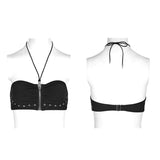 Persönlichkeit Badebekleidung Punk Accessoires Stretch Badeanzug Top Mit Abnehmbaren Trägern