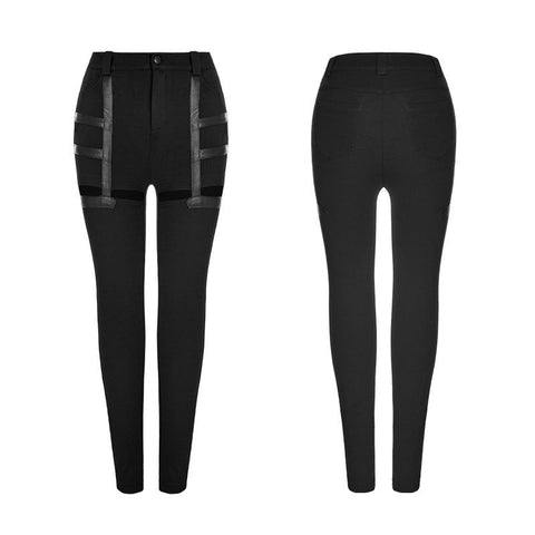 Tägliche Punkhosen Aushöhlende dehnbare Leggings