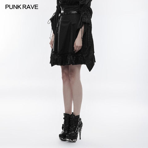 Kurzer Punkrock mit hoher Taille und abnehmbarem Ledergürtel