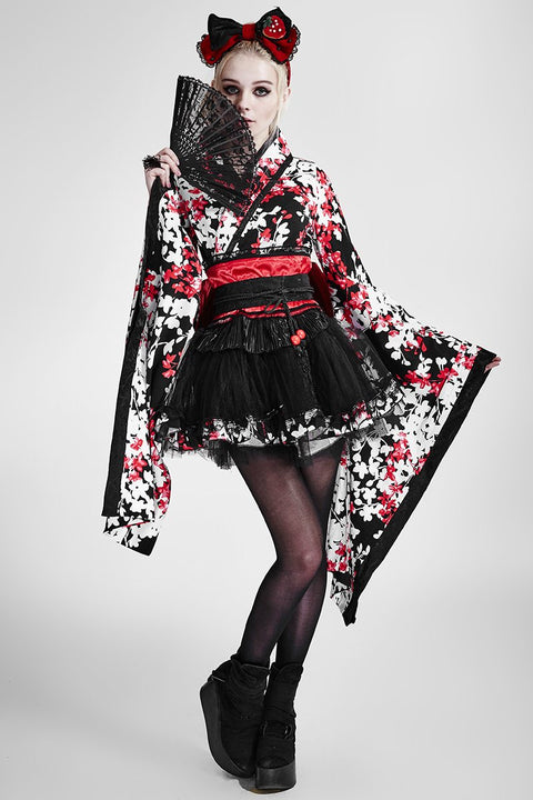 Knielanges süßes Kimono Lolita Kleid für Mädchen