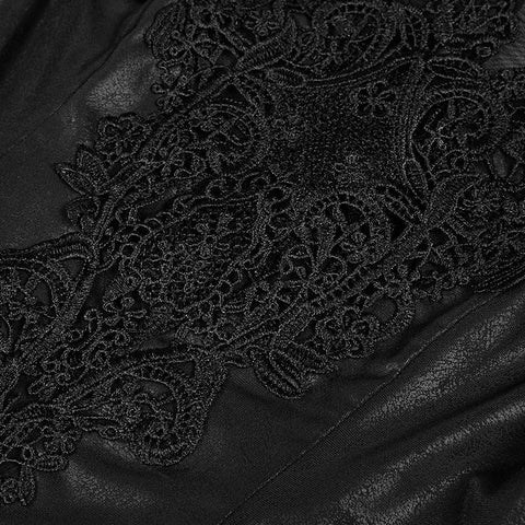 Wunderschönes schwarzes Gothic-Kleid mit hoher geteilter Spitze