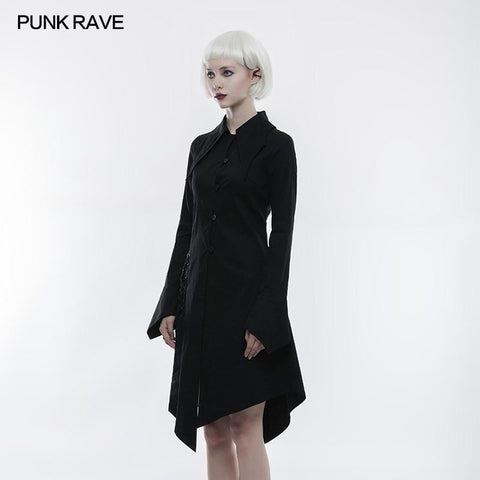 Figuring Style Gothic Shirt Lange Bluse Mit Fledermausflügelkragen
