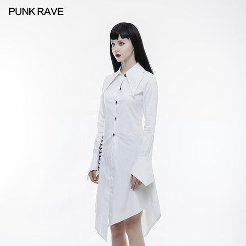 Figuring Style Gothic Shirt Lange Bluse Mit Fledermausflügelkragen