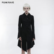 Figuring Style Gothic Shirt Lange Bluse Mit Fledermausflügelkragen