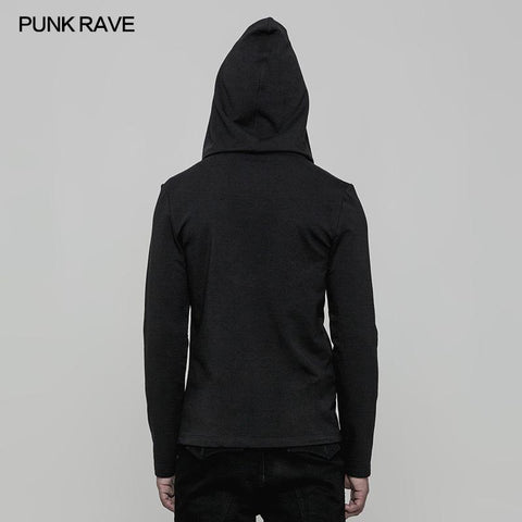 Täglicher mikroelastischer gestrickter Punk-Pullover mit Kapuze