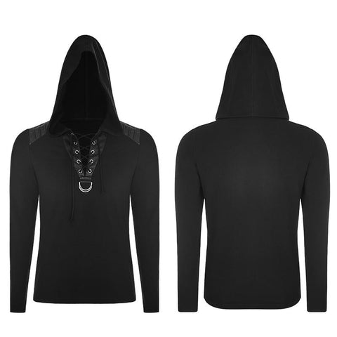 Täglicher mikroelastischer gestrickter Punk-Pullover mit Kapuze