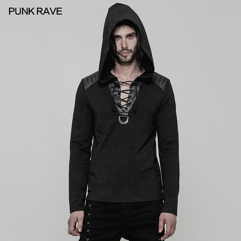 Täglicher mikroelastischer gestrickter Punk-Pullover mit Kapuze