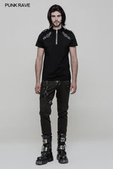 Militärisches Kurzarm-Punk-T-Shirt für Männer