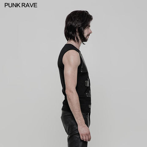 Dünnes muskulöses ärmelloses Punk-T-Shirt für Männer