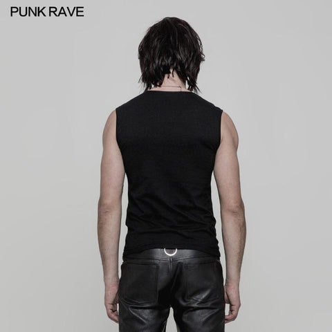 Dünnes muskulöses ärmelloses Punk-T-Shirt für Männer