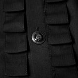 Uniform Langarm Gothic Shirt Mit Plissee Dekoration