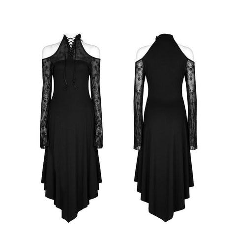 Dark Lace Spliced Sexy Off Shoulder Gothic Kleid