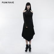 Dark Lace Spliced Sexy Off Shoulder Gothic Kleid