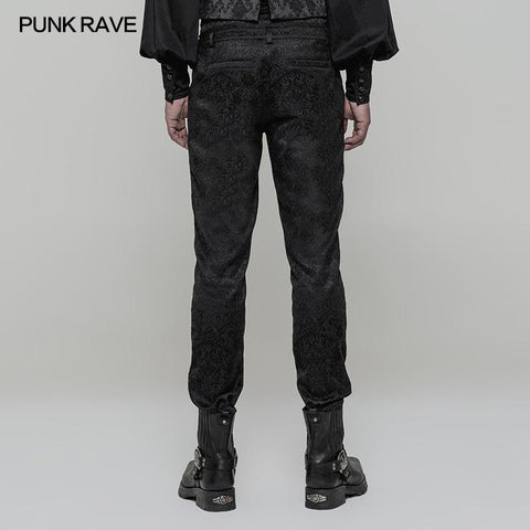 Retro Jacquard Gothic Pants Hose mit hoher Taille