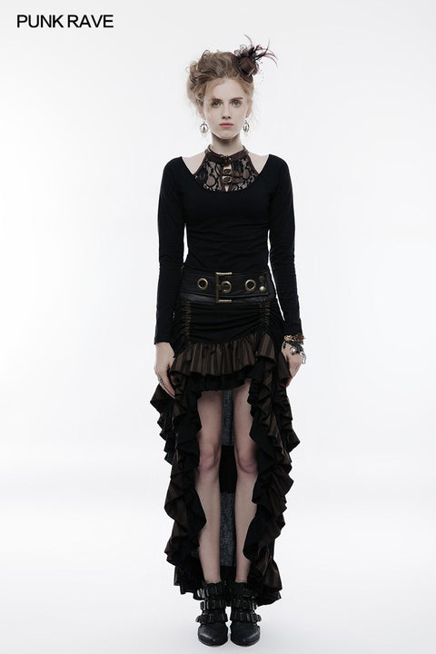 Steampunk Baumwolle und Leinen geschichteten Punkrock