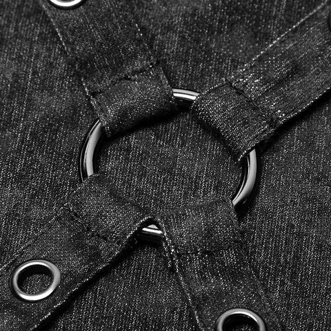 Männer Plissee Half Punk Rock mit Stereo-Tasche auf der rechten Seite