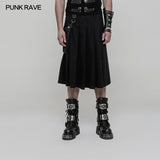 Männer Plissee Half Punk Rock mit Stereo-Tasche auf der rechten Seite