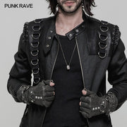 Super coole Steampunk Lederhandschuhe Herren Punk Accessoire
