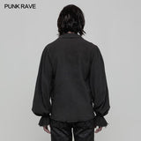 Vintage Langarm Imation Leinen Punk Shirt für Männer