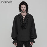 Vintage Langarm Imation Leinen Punk Shirt für Männer