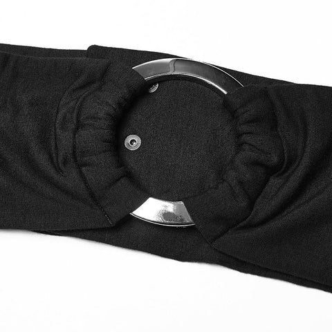 Damenmode Gothic Kleid Schwarzer halber Rock mit übergroßem Hexenhut