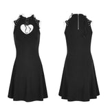 Sweet Hollow Out Herzform Abnehmen Gothic Kleid mit Riemen Design